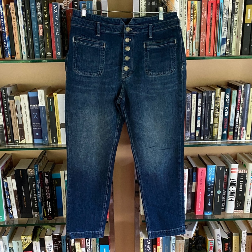 Pilcro and the Letterpress Dark Blue jeans